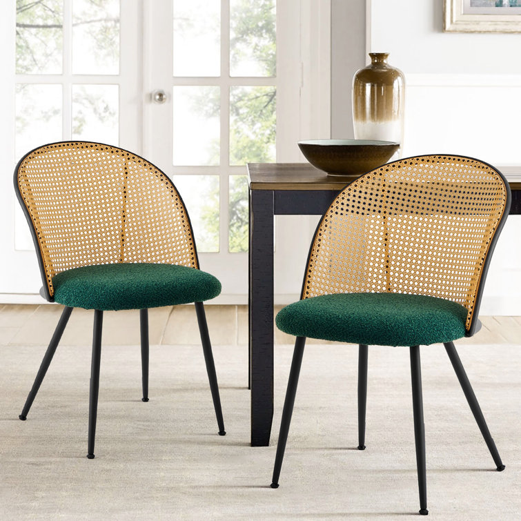 Green discount cane chair